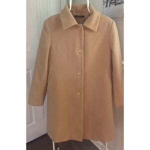Chadwick's Of Boston Wool Blend Long Coat, Button Front Sz  6 Camel Color